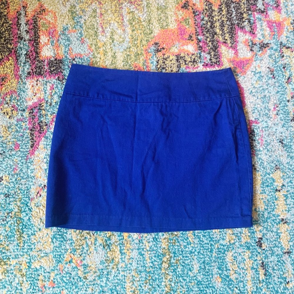 High Waisted Royal Blue Mini Skirt